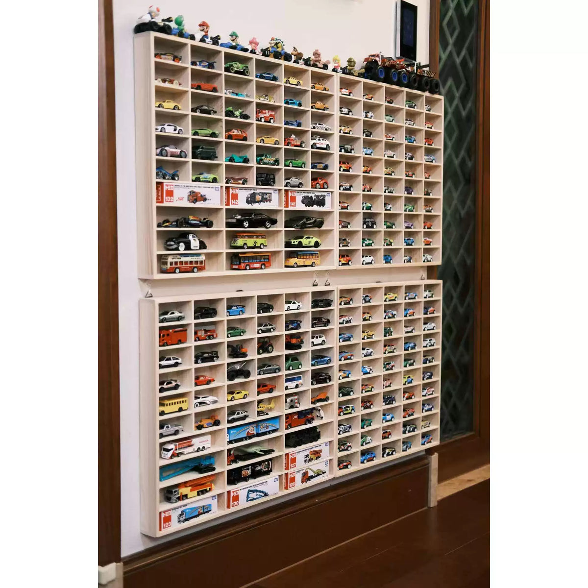Wooden Display Case for Small Car Models & Blind Box Figures, Multi-Layer Storage Organizer for Collectibles