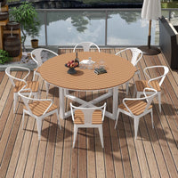 Outdoor Round Dining Table, Nordic Creative Balcony Leisure Table, Waterproof Sunscreen Metal Table for Patio Garden