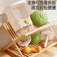 Kids' Hand-Crank Shaved Ice Machine Toy Set with Ice Trays and Spoon