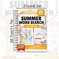 Summer Word Search Puzzle Book - Over 600 Words for Relaxation & Stress Relief
