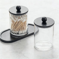 Round Dustproof Cotton Swab Holder with Lid for Home, Hotel, Restaurant - Portable Cosmetic Pad Storage Jar