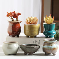Ceramic Succulent Planter Pot with Breathable Design for Desktop Decor