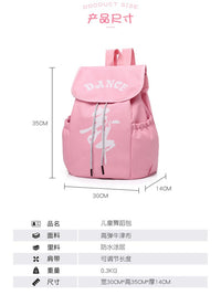 Kids Dance Backpack with Flip-Top and Logo Print for Ballet, Latin, and Practice