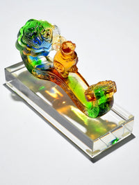 Lucky Rat Ruyi Glass Ornament Zodiac Mouse Craft Cute Desk Study Decor Birthday Gift