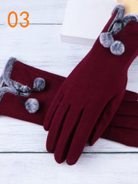 Women's Warm Touchscreen Gloves with Plush Lining for Winter Cycling and Outdoor Activities
