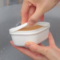 Japanese Imported Portable Soap Dish with Lid for Travel and Bathroom, Draining Design for Handmade Soap