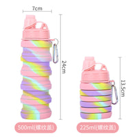 Collapsible Silicone Water Bottle Portable Outdoor Travel Mug with Lid for Sports & Hiking