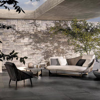 Outdoor Rattan Sofa Set for Patio Garden, Weatherproof Wicker Furniture for Balcony Villa Living Room