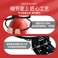 Kids Indoor Transparent Basketball Hoop Toy Punch-Free Adjustable Height Mini Basketball Stand for Slam Dunk Practice