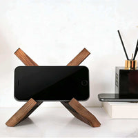 Wooden Display Stand for Records, Cookbooks, and Phones