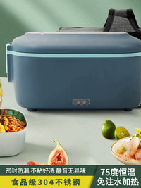 Dual-Use Electric Lunch Box, 70W Fast Heating Portable Food Warmer for Car and Home with Divided Compartments