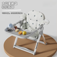 Foldable Portable Baby High Chair with Wheels, Multi-functional Infant Dining Seat for Home and Travel
