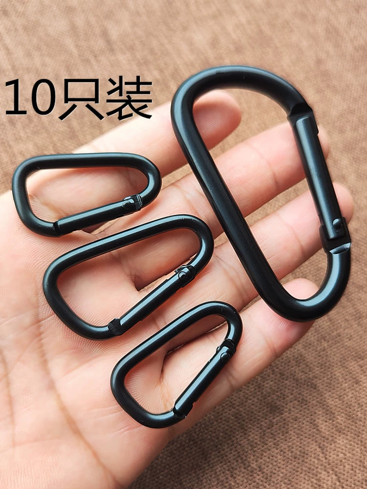 D-Ring Aluminum Carabiner Keychain Clip for Outdoor Activities and Bag Attachment