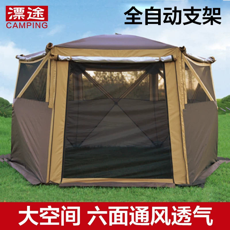 Piaotu Outdoor Automatic Pop-Up Hexagonal Camping Tent for 5-8 People