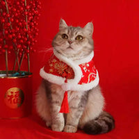 Pet God of Wealth Costume Hat for Cats and Dogs, Festive Chinese New Year Pet Headwear