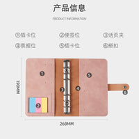 A6 Faux Leather Notebook with Zipper Pouch and Budget Sheets, Vintage Style Journal Diary
