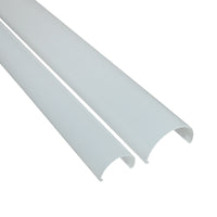 LED Fluorescent Light Diffuser Cover for T5, T8, T10 Tubes - Semi-Circular Milky White