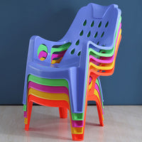Foldable Reclining Beach Chair with Armrests and Headrest, Heavy-Duty Plastic Lounge Chair for Outdoor Relaxation