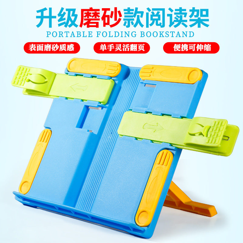 Foldable Frosted Reading Stand for Books and Tablets, Portable Desktop Book Holder for Students