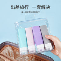 Silicone Travel Bottles for Shampoo, Conditioner, Lotion - Press Pump Dispenser