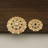 Vintage Style Lotus Charm Pendant for Hairpins and Jewelry Making, Cast Copper Gold/Silver Tone