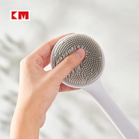 Long Handle Silicone Bath Body Brush for Shower, Back Scrubber and Massager
