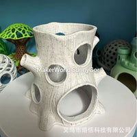 3D Printed Hollow Tree Stump Aquarium Ornament Fish Shrimp Hideout Decor