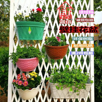 Wall-Mounted Flower Pot with Wave-Edge Design, Thickened Plastic, Water Storage, Hanging Plant Pot for Wall, Balcony Railing, Includes Hooks