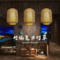 New Chinese Style Bamboo Woven Pendant Light for Restaurants and Hotels