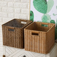 Handwoven Imitation Rattan Storage Basket for Home and Office Organization