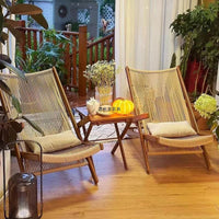 Outdoor Patio Rattan Lounge Chair with Ottoman or Side Table, Foldable Recliner for Sunbathing and Relaxation
