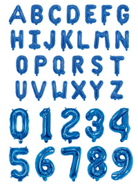 16-inch Blue Alphabet A-Z and Number 0-9 Foil Balloon Set for Birthday Party Decoration