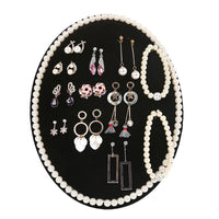 Oval Pearl Board Earring Holder Wall Mounted Jewelry Organizer for Necklaces and Studs