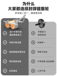 Automatic Rebound Abdominal Wheel with Elbow Support for Core Workout