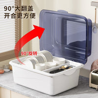 Dish Drying Rack with Lid and Drainer for Kitchen Countertop