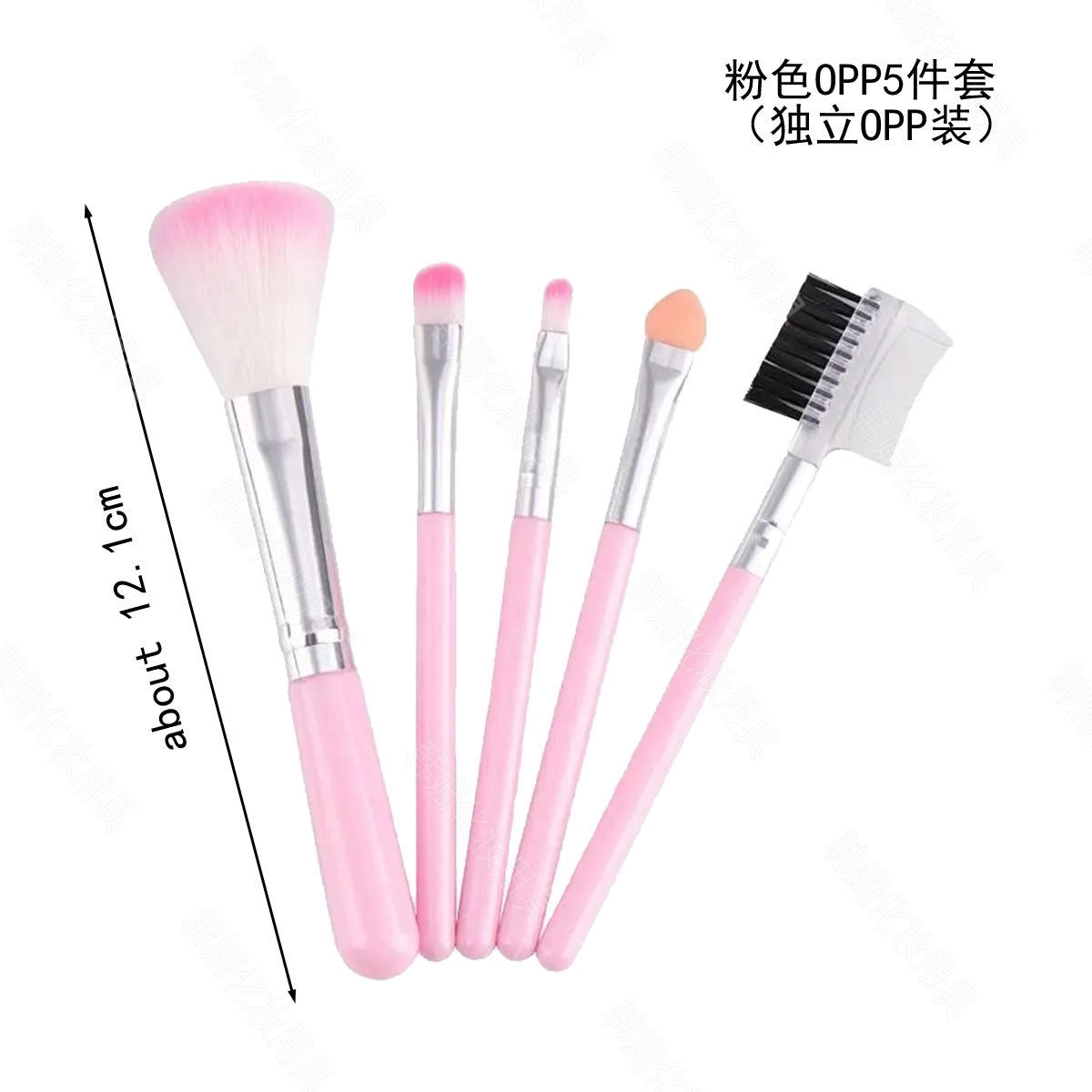 5-Piece Portable Makeup Brush Set for Foundation, Blush, Concealer, and Eyeshadow