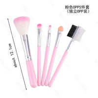 5-Piece Portable Makeup Brush Set for Foundation, Blush, Concealer, and Eyeshadow
