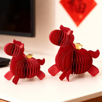 Year of the Horse Honeycomb Paper Art Decoration for Chinese New Year