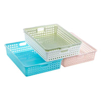 Desktop Plastic Storage Basket for A4 Documents and Office Supplies