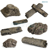 Artificial Tree Stump & Branch Model with Stone Ornaments for Landscaping