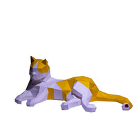 3D Papercraft Lying Cat Model Kit for Home Decor