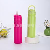 Stainless Steel Insulated Water Bottle with Wide Mouth and Handle for Outdoor Sports