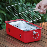 Korean Style Stainless Steel Charcoal Grill for Camping, Home, and Outdoor Tea Brewing