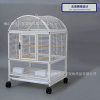 European Style Arched Top Bird Cage with Anti-Splash Guard for Parrots, Cockatiels, and Peonies