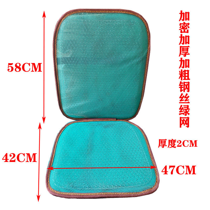 Heavy-Duty Steel Wire Mesh Truck Seat Cushion, Breathable Green Net Car Ventilated Cooling Pad