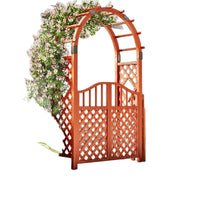 Orange Wood Garden Arch Trellis for Climbing Plants Outdoor Decor