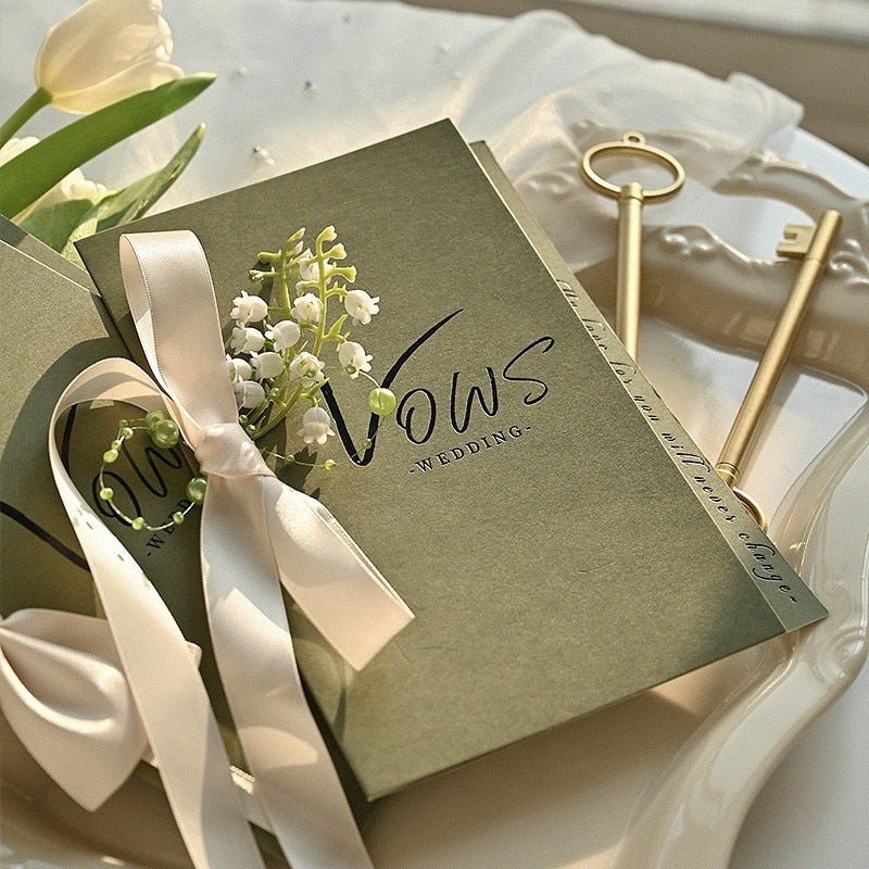 Wedding Vow Cards for Bride and Groom - Foldable Ceremony Speech Booklets