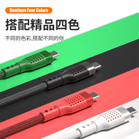 66W Fast Charging Braided Data Cable for Type-C, iPhone, and Micro USB Devices