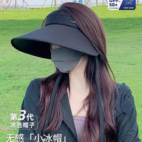 UPF 50+ UV Protection Sun Visor for Women, Wide Brim Foldable Cycling Sun Hat