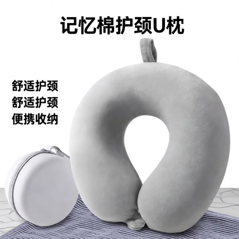 Memory Foam U-Shaped Neck Pillow for Travel and Napping, 360° Support